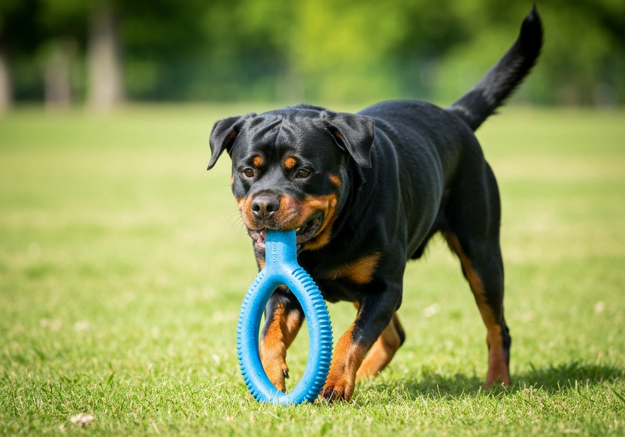 Rottweiler during physical activity
